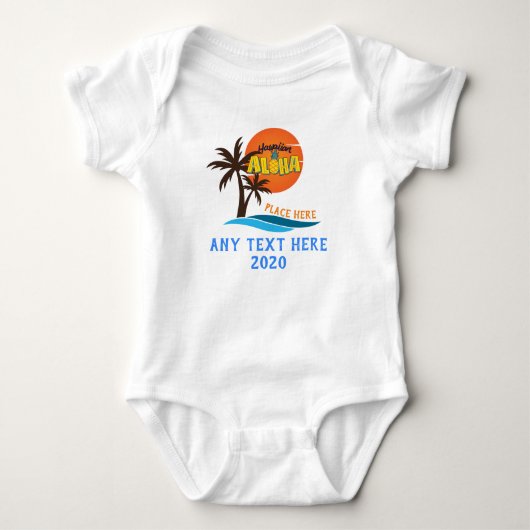 Hawaii Aloha Palm Tree Beach Match Romper (Voorkant)