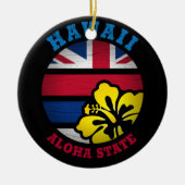 HAWAII ALOHA STATE FLAG KERAMISCH ORNAMENT (Voorkant)