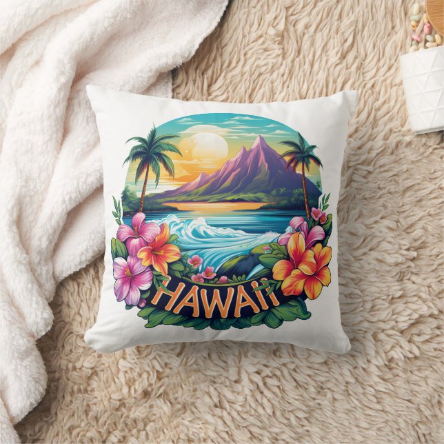 Hawaii Aloha Tropical Beach Bergen Reizen Kussen (Deken)