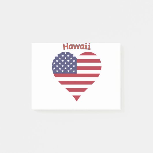 Hawaii American Flag Heart Post-it® Notes (Voorkant)