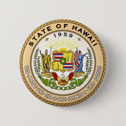 Hawaii: Amerikaanse vlag Ronde Button 5,7 Cm (Voorkant)