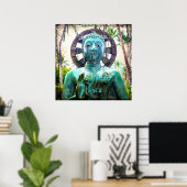 Hawaii Antiek Turquoise Blue Buddha Foto Peace Poster (Thuiskantoor)