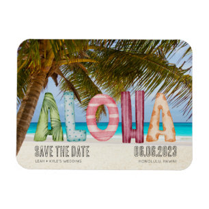 Hawaii Beach Aloha Wedding Save the Date Magneet
