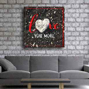 Hawaii Beach and Coral Heart Photo "Love you more" Canvas Afdruk