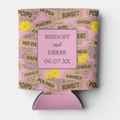 Hawaii Beach bruiloft roze Blikjeskoeler (Voorkant)