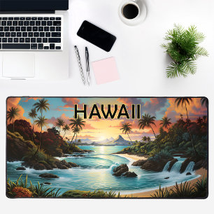 Hawaii Beach Mountains Schilderen Bureaumat