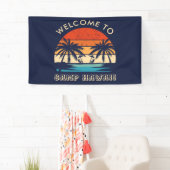Hawaii Beach Party Retro zonsondergang Spandoek (Insitu)