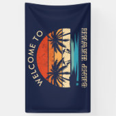 Hawaii Beach Party Retro zonsondergang Spandoek (Verticaal)