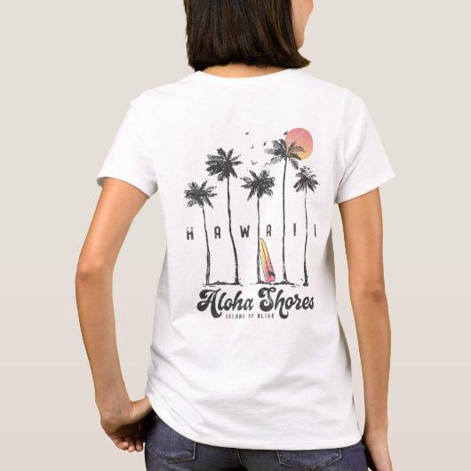 Hawaii Beach Surfer Zomervakantie T-shirt (Achterkant)