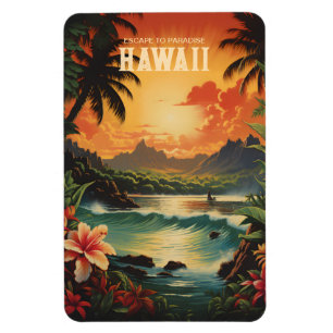 Hawaii Beach Travel Art Magneet