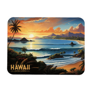 Hawaii Beach Tropical Paradise schilderij Magneet