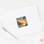  Hawaii Beach Vierkante Sticker (Envelop)