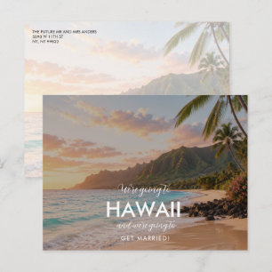 Hawaii Bestemming Trouwdag Save the Date Aankondigingskaart