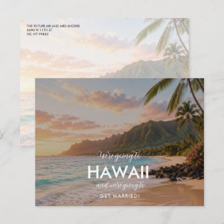 Hawaii Bestemming Trouwdag Save the Date Aankondigingskaart