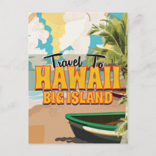 Hawaii Big Island Huwelijk Vintage Reisposter Briefkaart