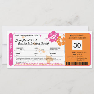 Hawaii Birthday Boarding Pass Kaart