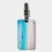 Hawaii-blauwe oceanische zandzandstrand, speciale  bagagelabel (Voorkant verticaal)