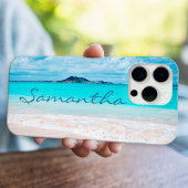 Hawaii-blauwe oceanische zandzandstrand, speciale Case-Mate iPhone case
