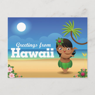 Hawaii Briefkaart - Hula Dancer