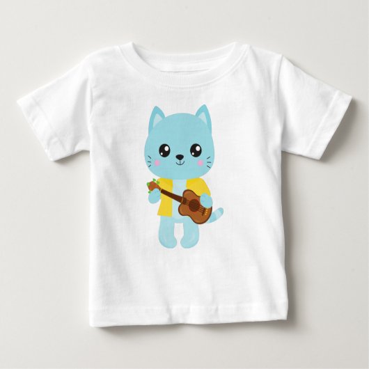 Hawaii Cat, Cute Cat, Blue Cat, Guitar, Luau (Voorkant)