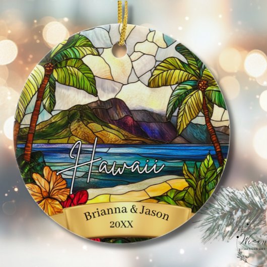 Hawaii Christmas Ornament Couples Family Vacation