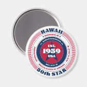 Hawaii Circle Typographie Souvenir Magnet (Recto/Verso)