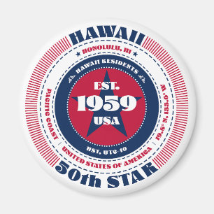 Hawaii Circle Typography Souvenir Magnet Magneet