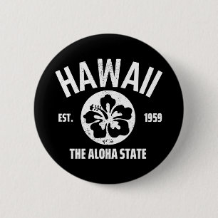 Hawaii De Aloha Staat Vintage Staat Grafisch Ronde Button 5,7 Cm