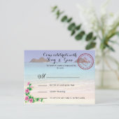 Hawaii Destination Wedding RSVP Briefkaart (Staand voorkant)