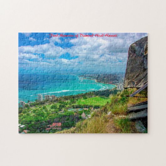 Hawaii Diamond Head. Vœux de Noël Puzzle (Horizontal)