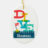 Hawaii Dive - Colorful Scuba Keramisch Ornament (Achterkant)