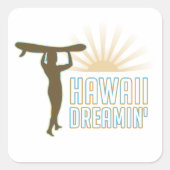 Hawaii Dreaming Vierkante Sticker (Voorkant)