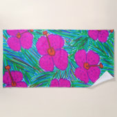 Hawaii Dreams Hibiscus Print Strandlaken (Voorkant)