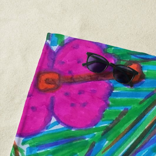 Hawaii Dreams Hibiscus Print Strandlaken (In situ)