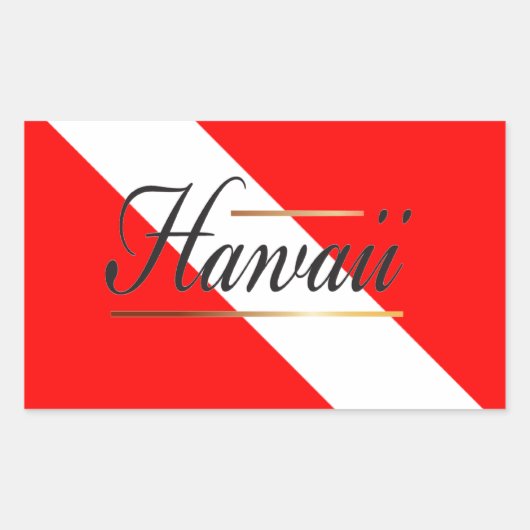 Hawaii Duikvlag Rechthoekige Sticker (Voorkant)