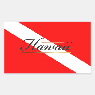 Hawaii Duikvlag Rechthoekige Sticker