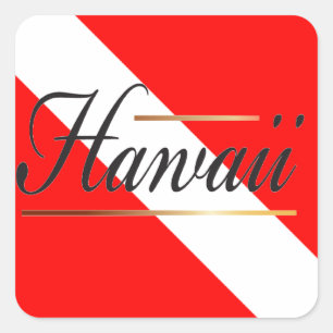 Hawaii Duikvlag Vierkante Sticker