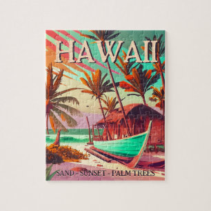 Hawaii eiland tropische zonsondergang palmboom Sou Legpuzzel