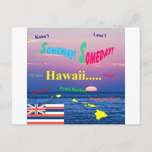 Hawaii ergens ooit briefkaart (Voorkant)
