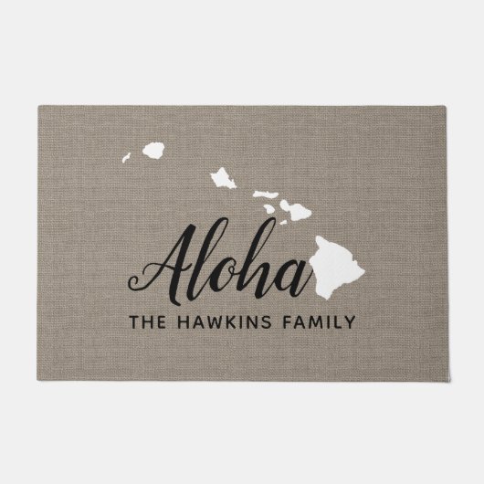 Hawaii Family Monogram State Doormat Deurmat (Voorkant)