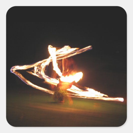 Hawaii Fire Dance Vierkante Sticker (Voorkant)
