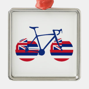 Hawaii Flag Cycling Metalen Ornament
