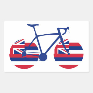Hawaii Flag Cycling Rechthoekige Sticker
