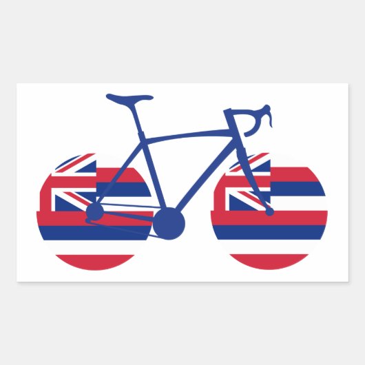 Hawaii Flag Cycling Rechthoekige Sticker (Voorkant)
