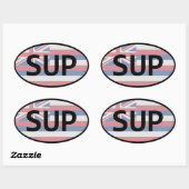 Hawaii Flag Standup Paddling Ovale Sticker (Vel)