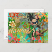 Hawaii Flower Hula Floral Graphic Briefkaart (Voorkant / Achterkant)