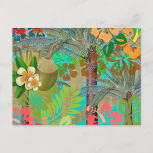 Hawaii Flower Hula  Floral Graphic Briefkaart