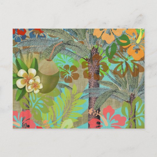 Hawaii Flower Hula Floral Graphic Briefkaart (Voorkant)