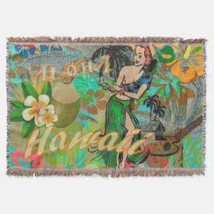 Hawaii Flower Hula  Floral Graphic Deken