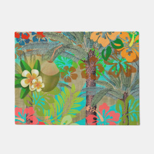 Hawaii Flower Hula Floral Graphic Deurmat
